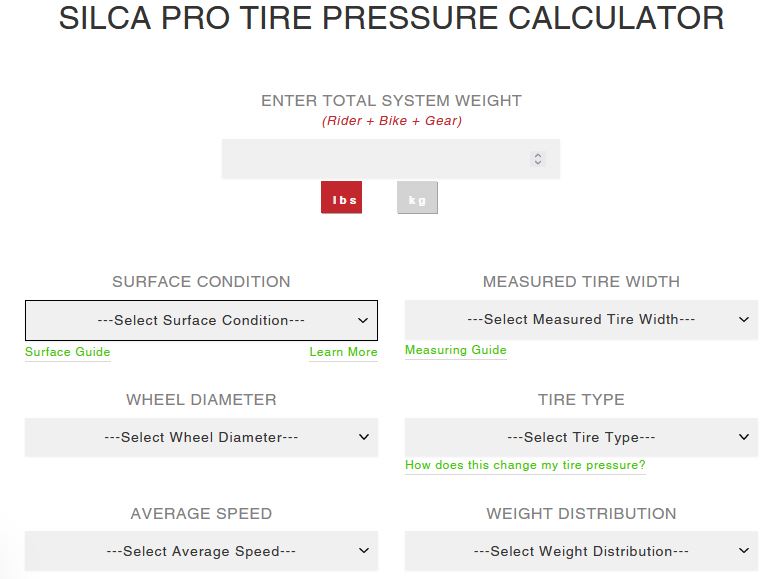 SILCA Pro Tire Pressure Calculator